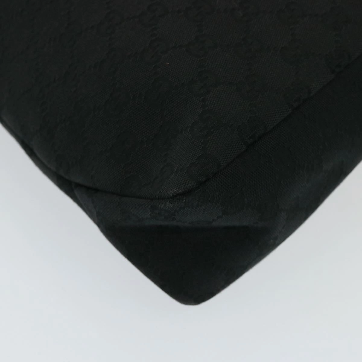 GUCCI GG Canvas Horsebit Shoulder Bag Black 115867  13263