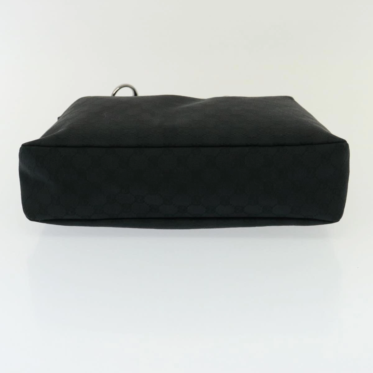 GUCCI GG Canvas Horsebit Shoulder Bag Black 115867  13263