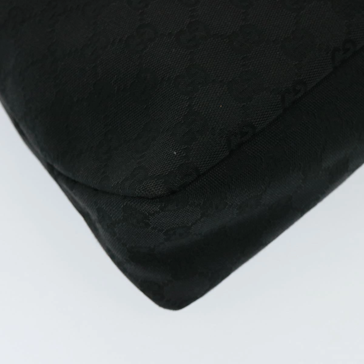 GUCCI GG Canvas Horsebit Shoulder Bag Black 115867  13263