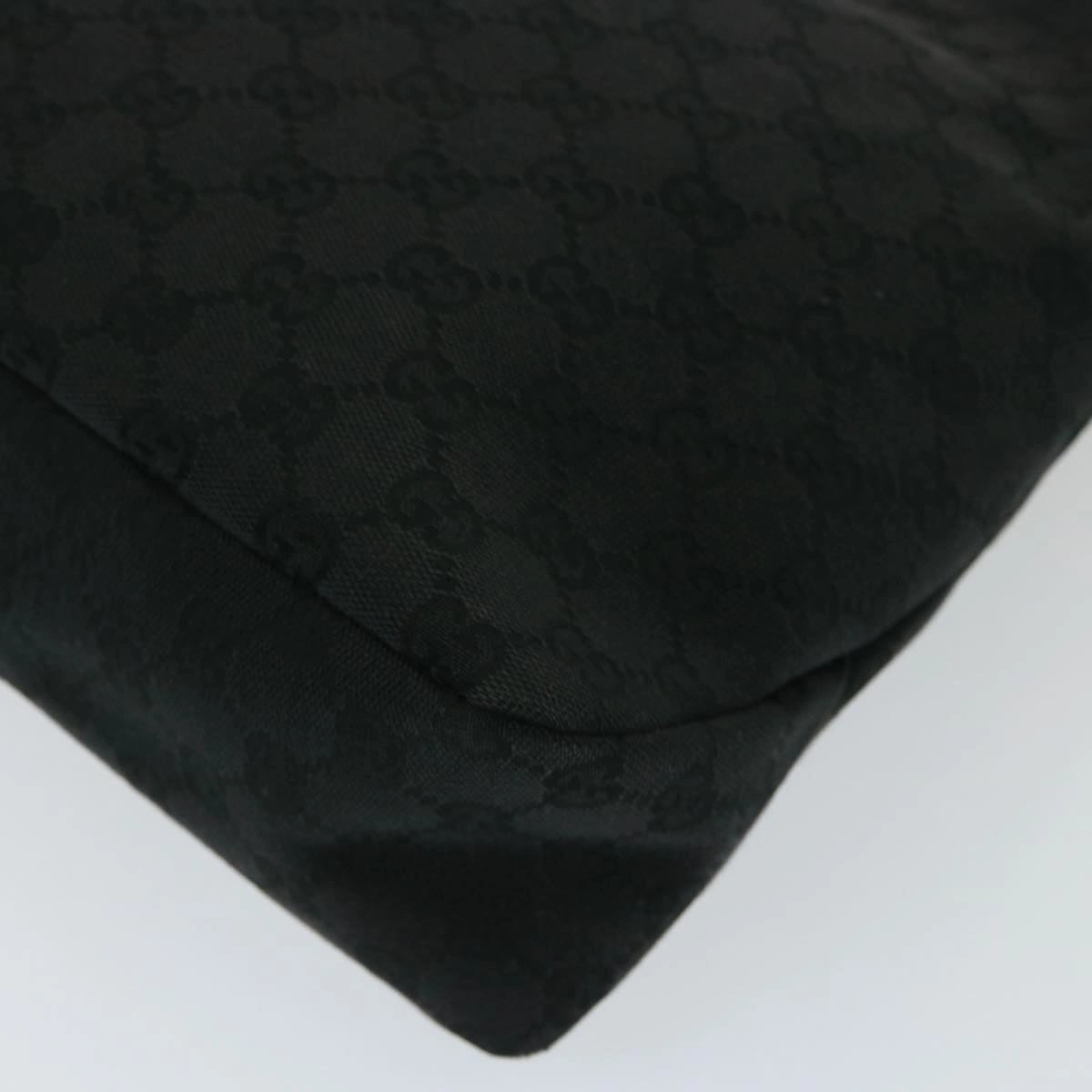 GUCCI GG Canvas Horsebit Shoulder Bag Black 115867  13263