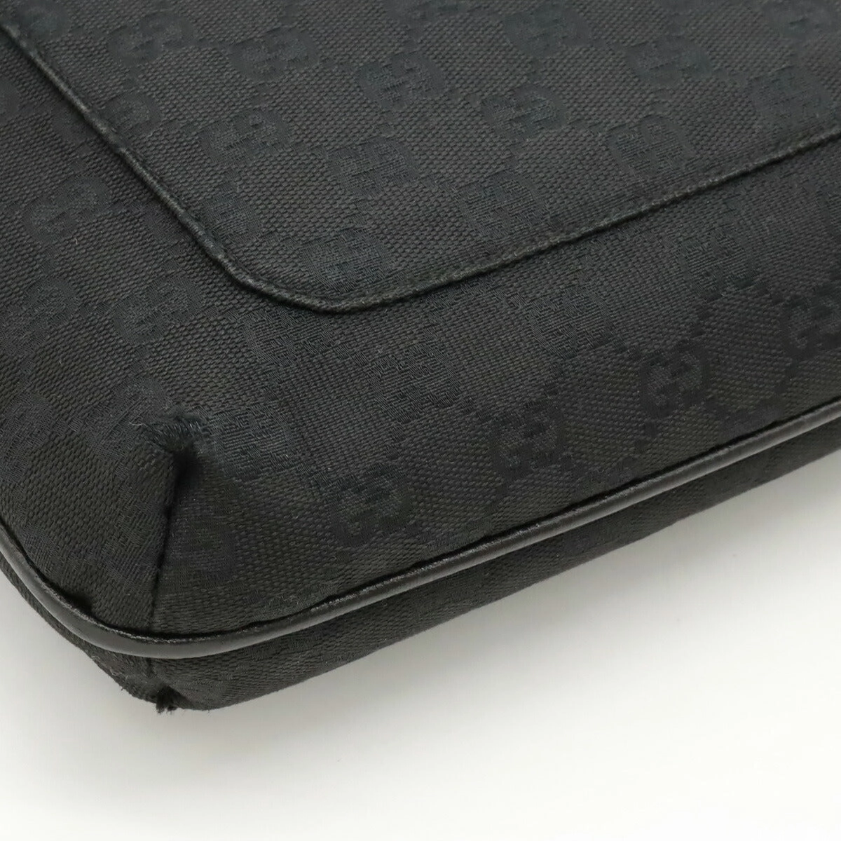 Gucci GG Canvas Leather Shoulder Bag Black