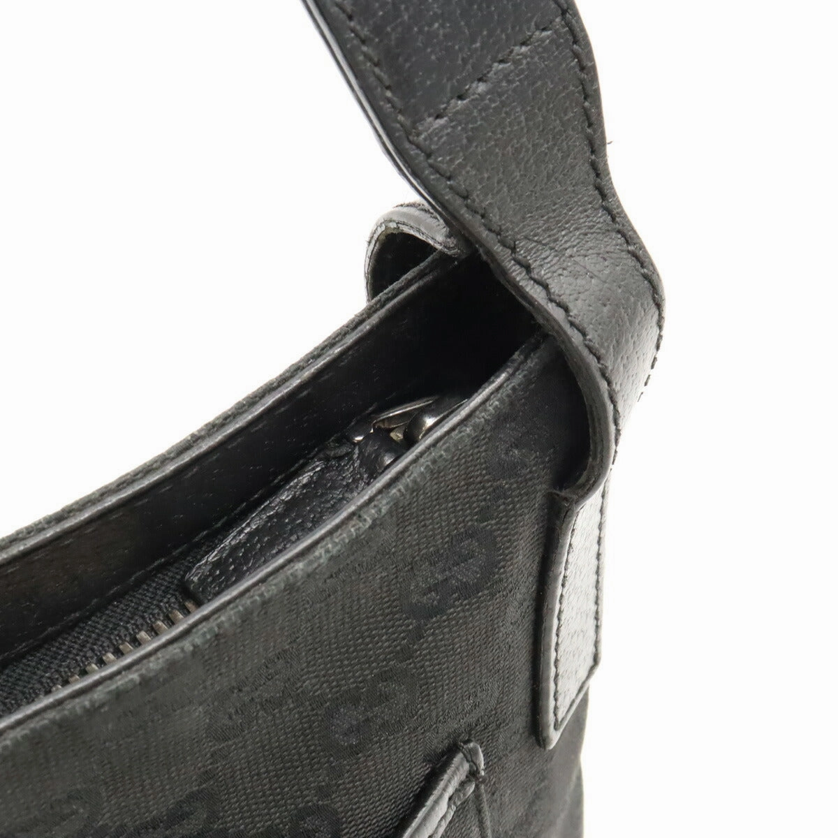 Gucci GG Canvas Leather Shoulder Bag Black