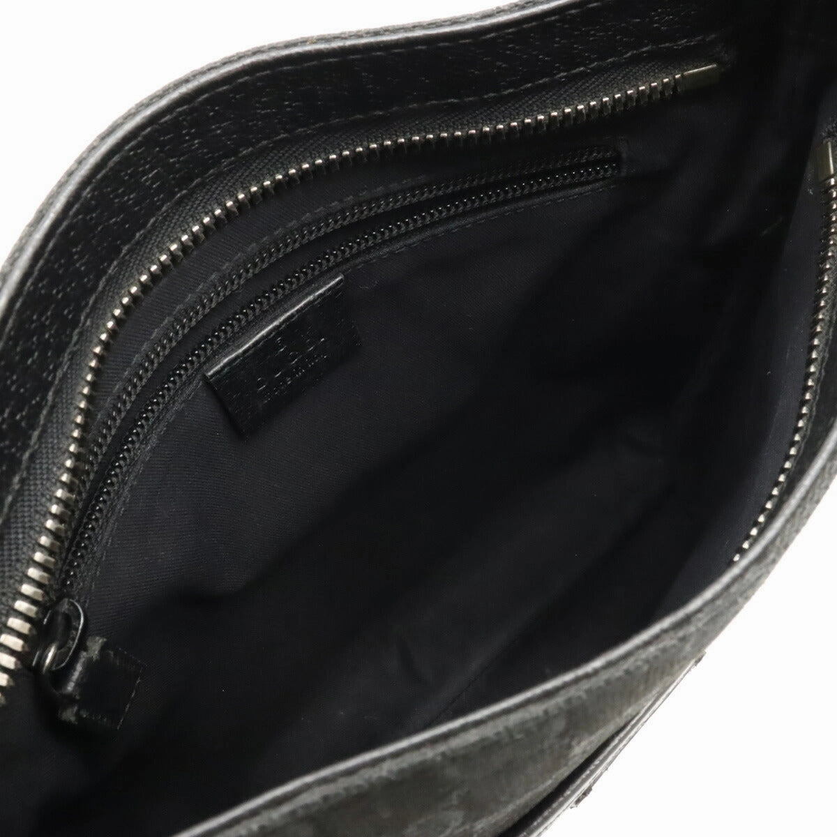 Gucci GG Canvas Leather Shoulder Bag Black