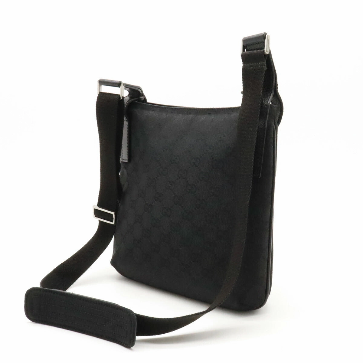 Gucci GG Canvas Leather Shoulder Bag Black