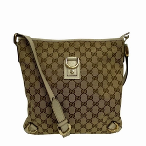 Gucci Gg Canvas Leather Shoulder Bag (Pre-Owned)