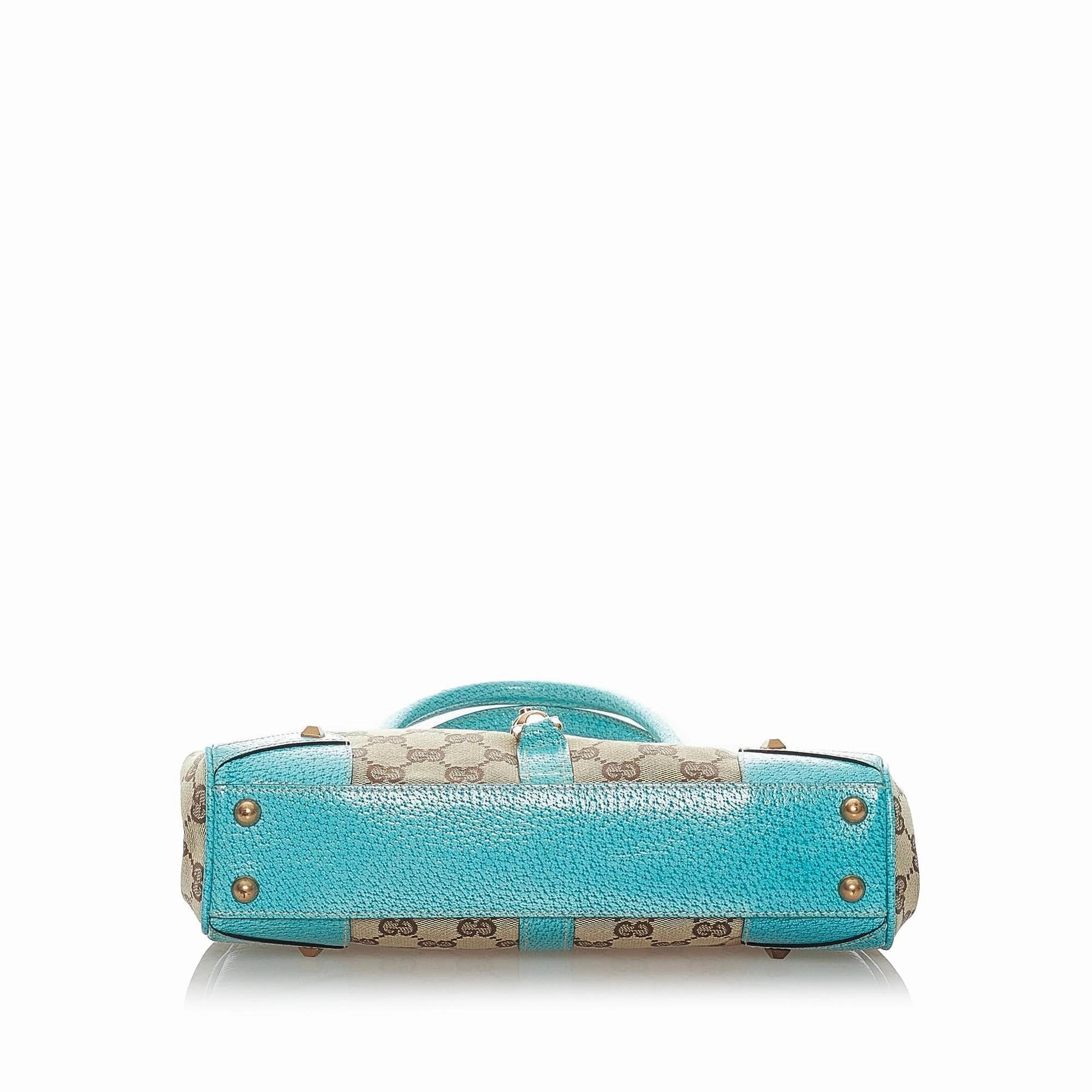 Gucci GG Canvas Nailhead Jackie Shoulder Bag (SHG-32595)