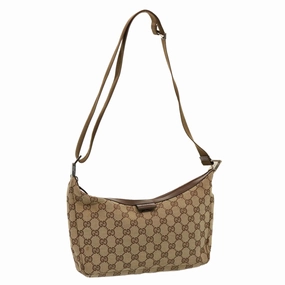GUCCI GG Canvas Shoulder Bag Beige 35098  75971