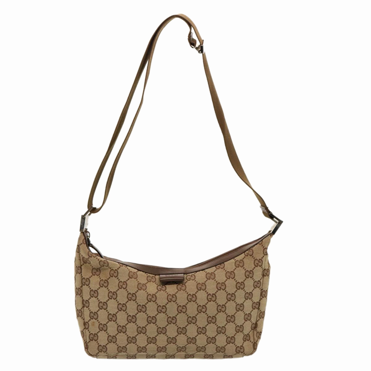 GUCCI GG Canvas Shoulder Bag Beige 35098  75971