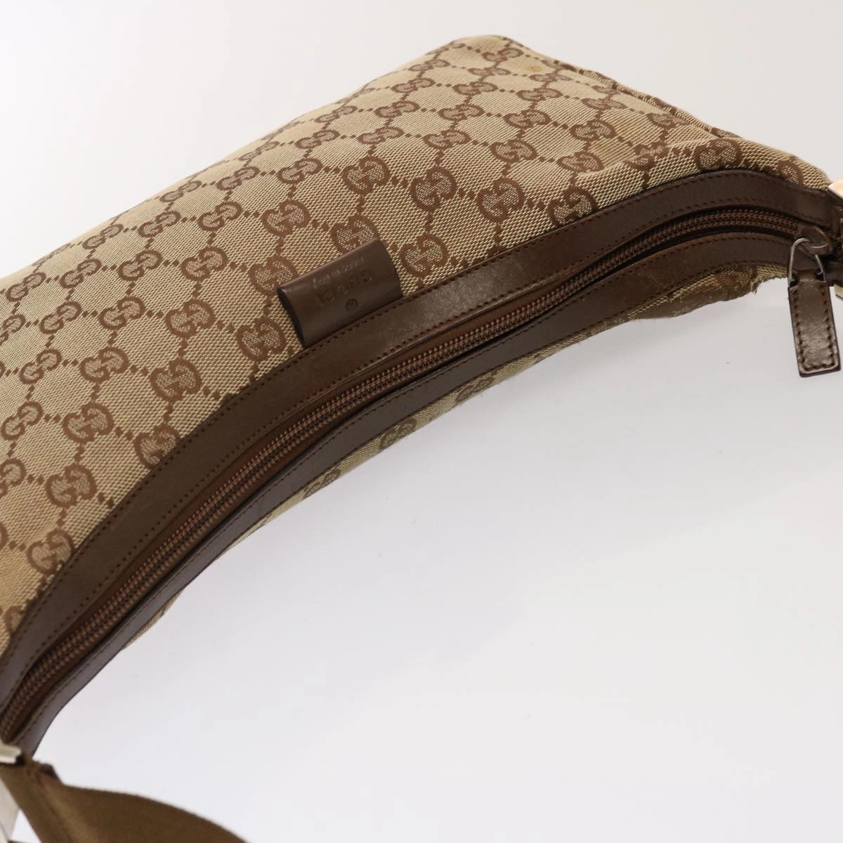 GUCCI GG Canvas Shoulder Bag Beige 35098  75971