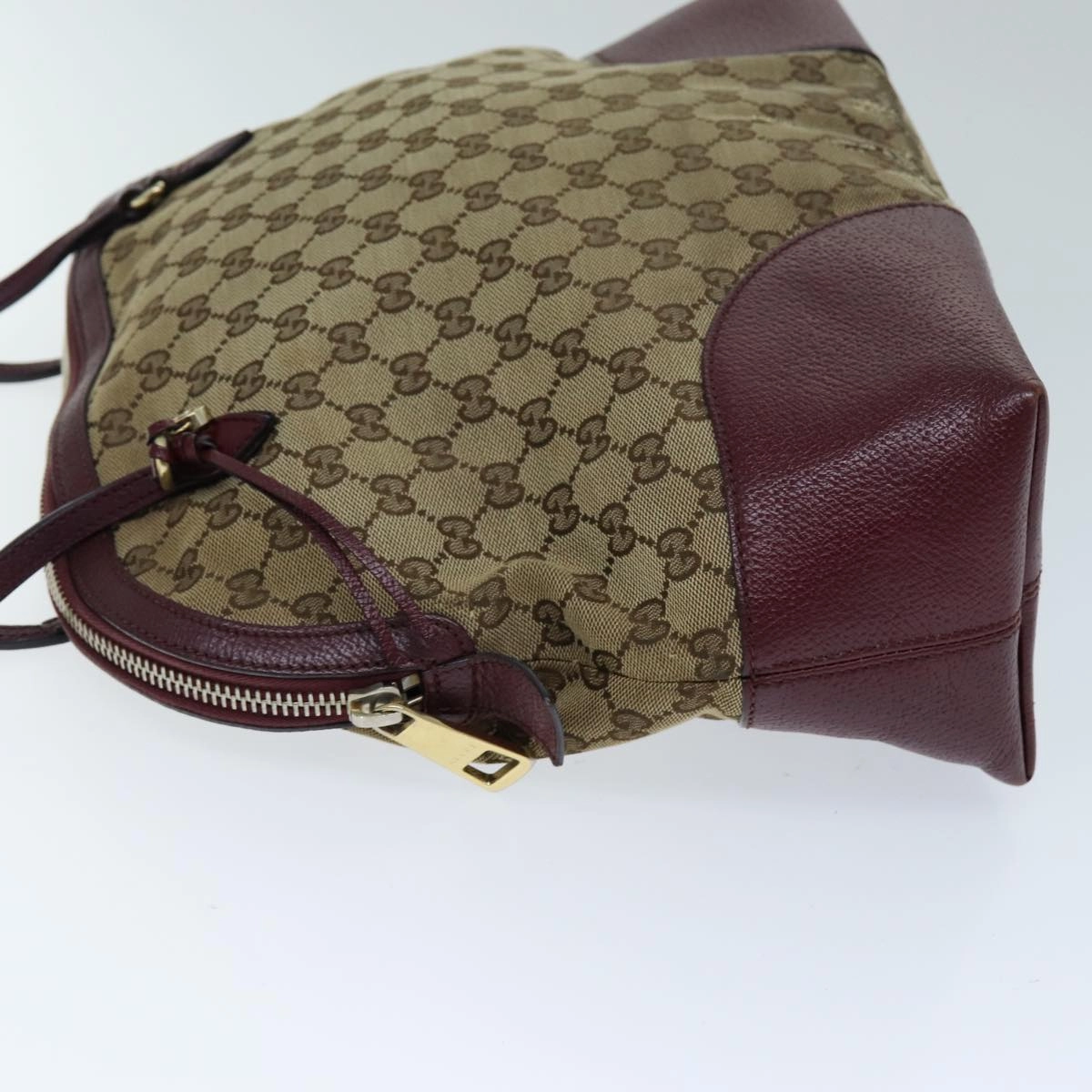 GUCCI GG Canvas Shoulder Bag Bordeaux Beige 323673  bs14437
