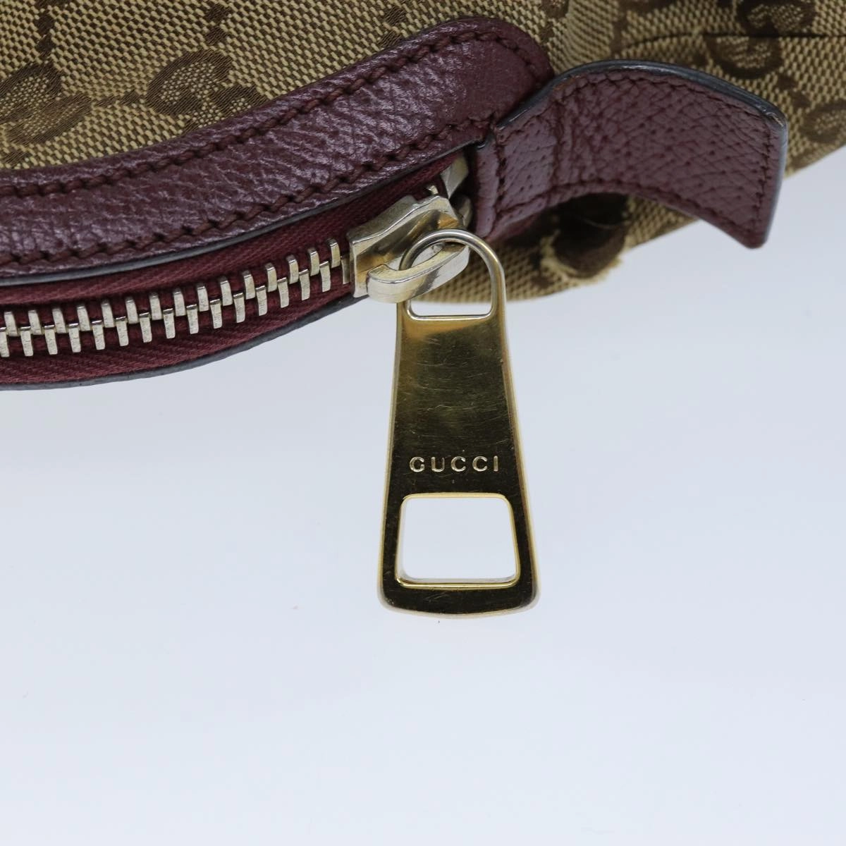 GUCCI GG Canvas Shoulder Bag Bordeaux Beige 323673  bs14437