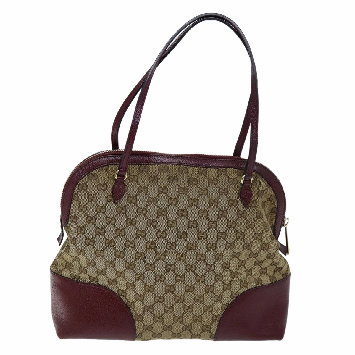 GUCCI GG Canvas Shoulder Bag Bordeaux Beige 323673  bs14437