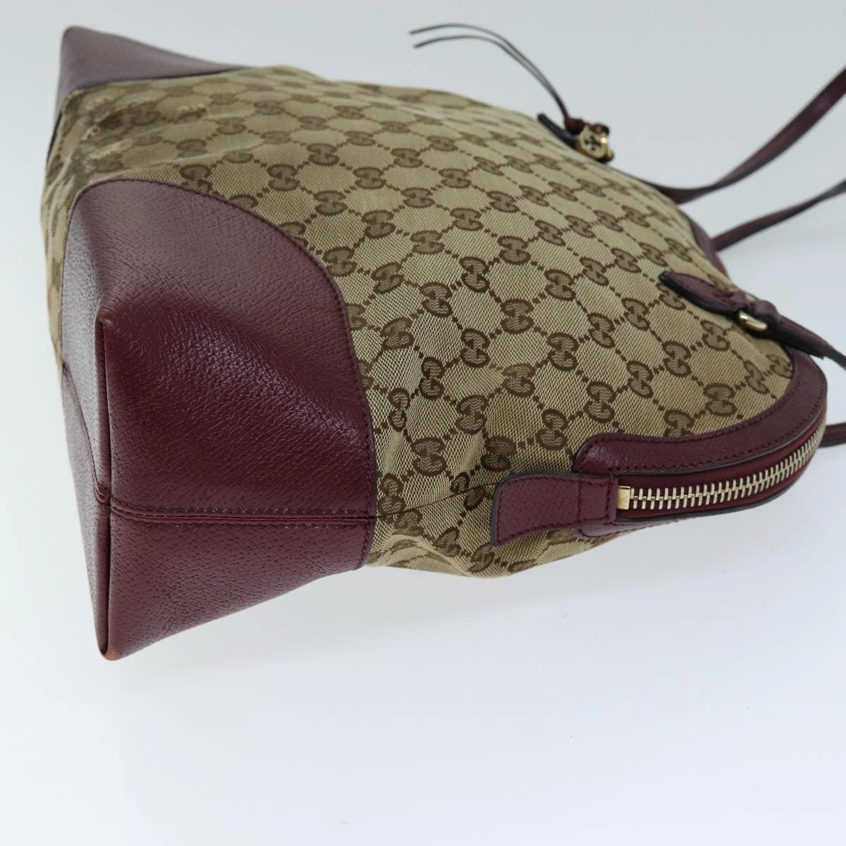 GUCCI GG Canvas Shoulder Bag Bordeaux Beige 323673  bs14437