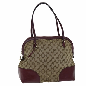 GUCCI GG Canvas Shoulder Bag Bordeaux Beige 323673  bs14437