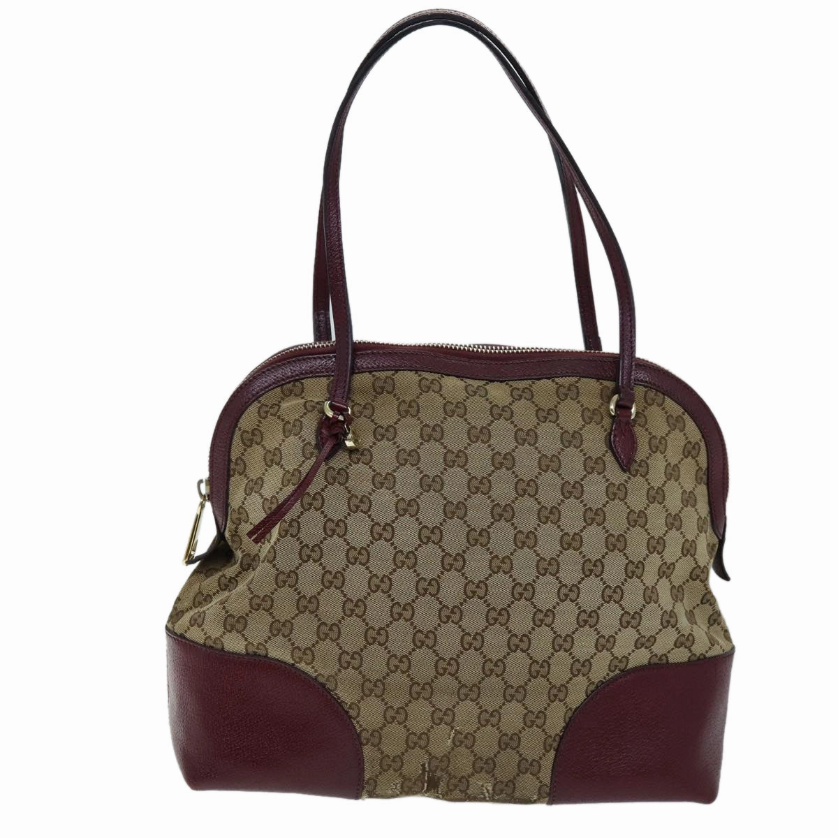 GUCCI GG Canvas Shoulder Bag Bordeaux Beige 323673  bs14437