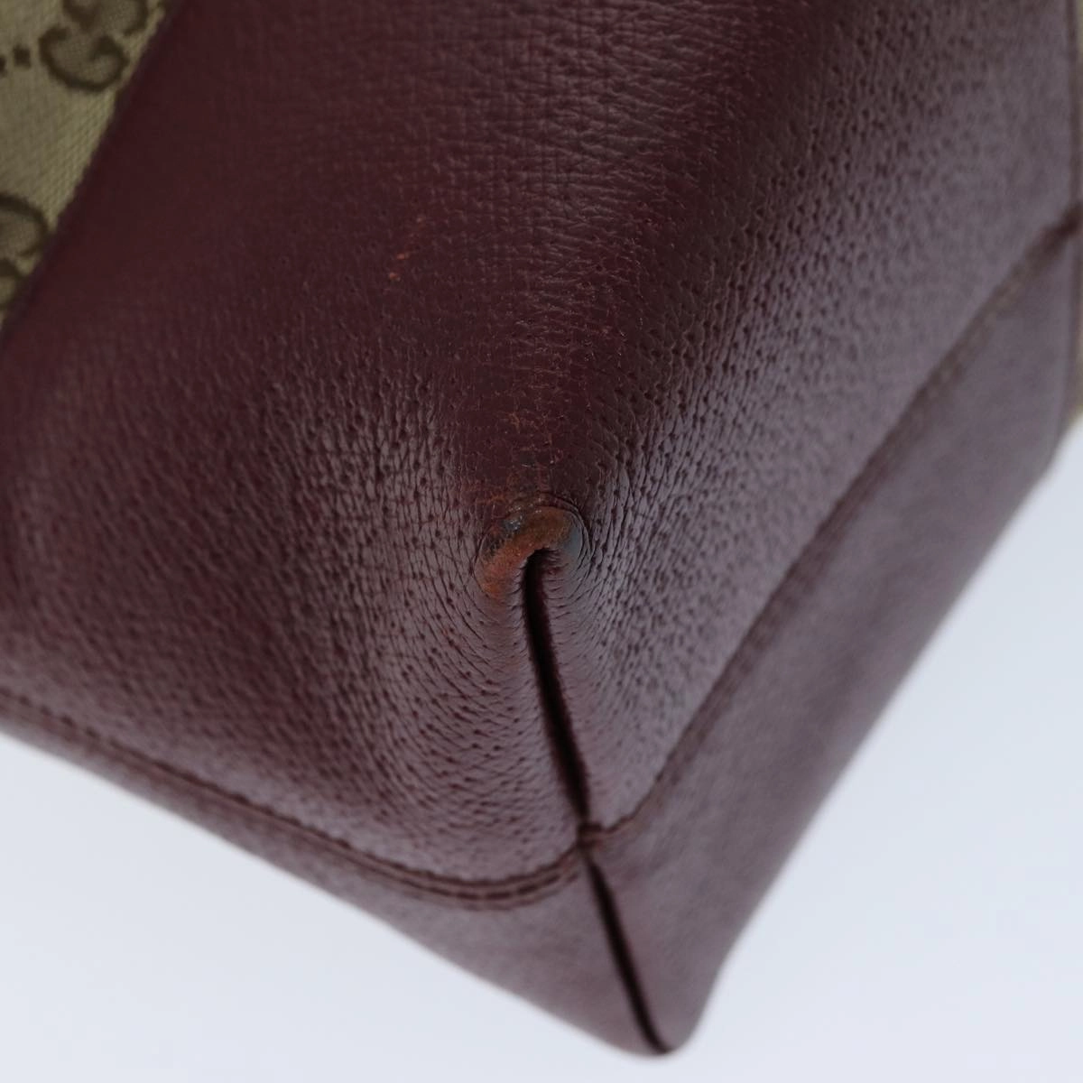 GUCCI GG Canvas Shoulder Bag Bordeaux Beige 323673  bs14437