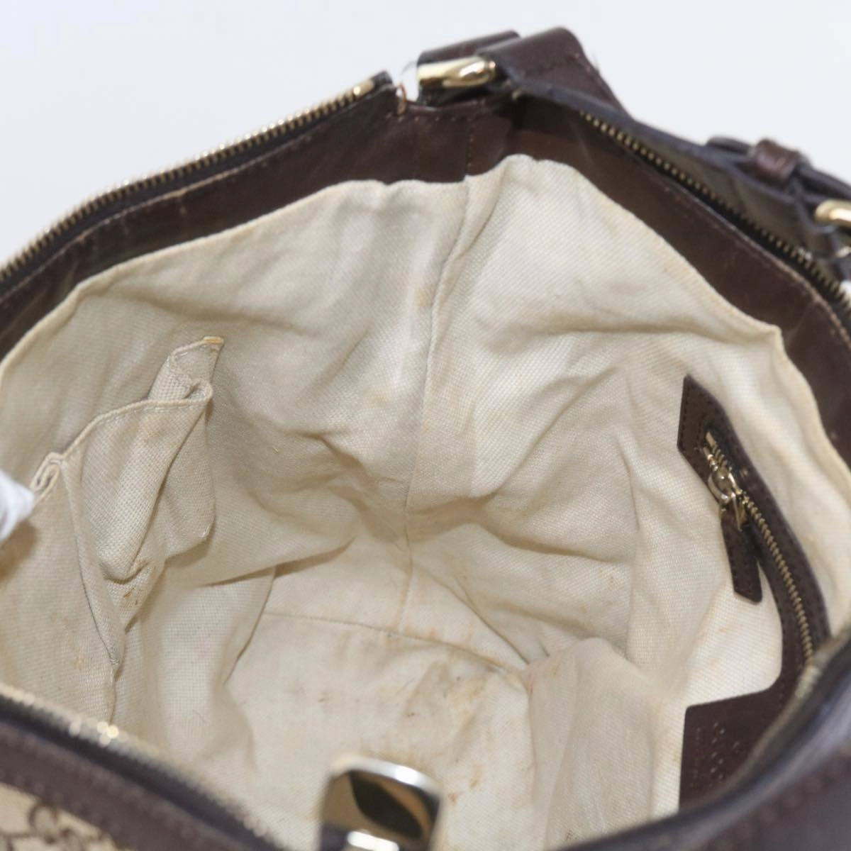 GUCCI GG Canvas Web Sherry Line Shoulder Bag Beige Green Red 257084  56567