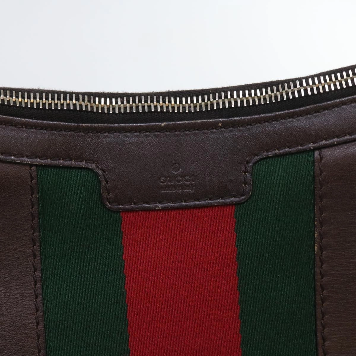 GUCCI GG Canvas Web Sherry Line Shoulder Bag Beige Green Red 257084  56567