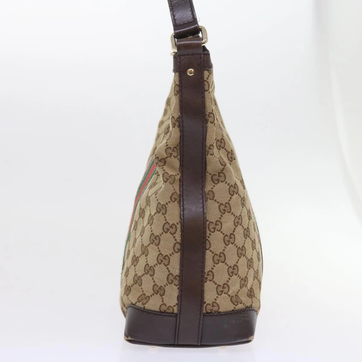 GUCCI GG Canvas Web Sherry Line Shoulder Bag Beige Green Red 257084  56567