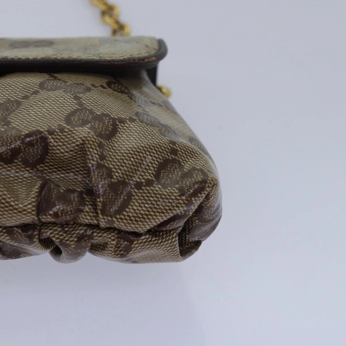 GUCCI GG Crystal Hysteria Chain Shoulder Bag Beige 208710  78098
