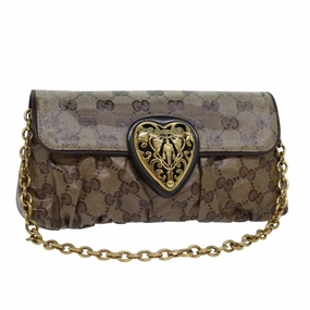 GUCCI GG Crystal Hysteria Chain Shoulder Bag Beige 208710  78098