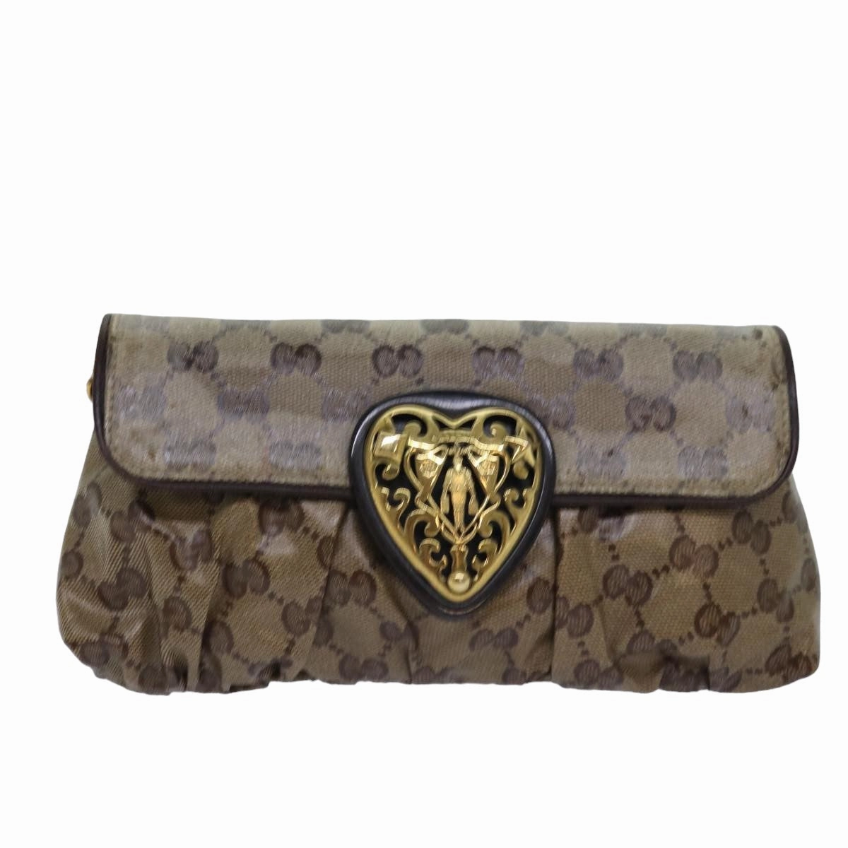 GUCCI GG Crystal Hysteria Chain Shoulder Bag Beige 208710  78098