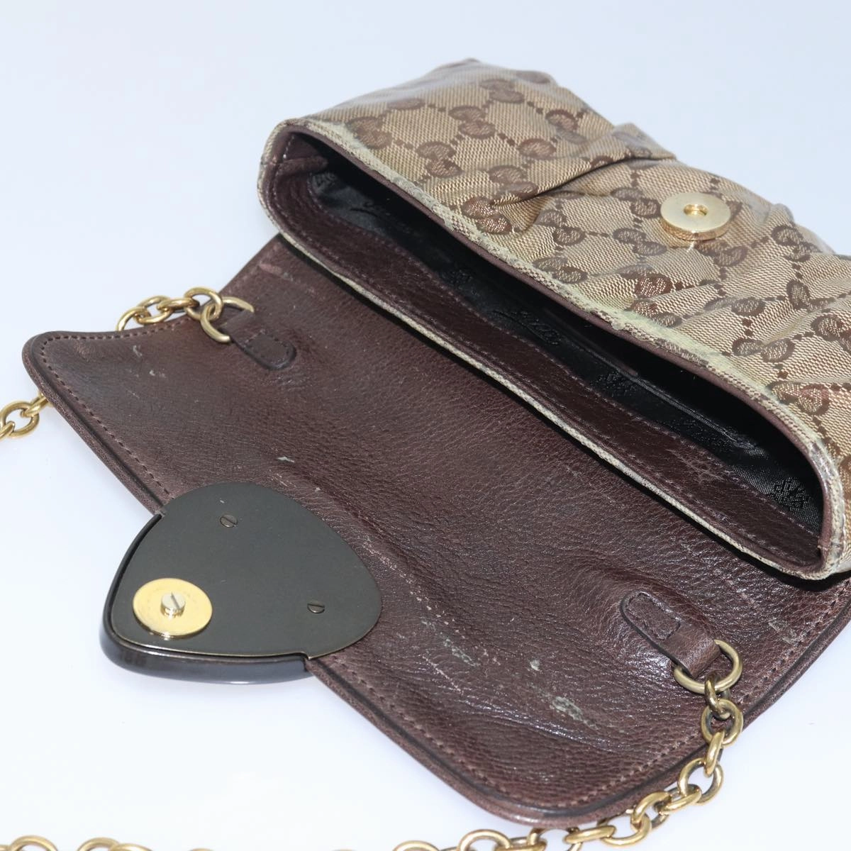 GUCCI GG Crystal Hysteria Chain Shoulder Bag Beige 208710  78098