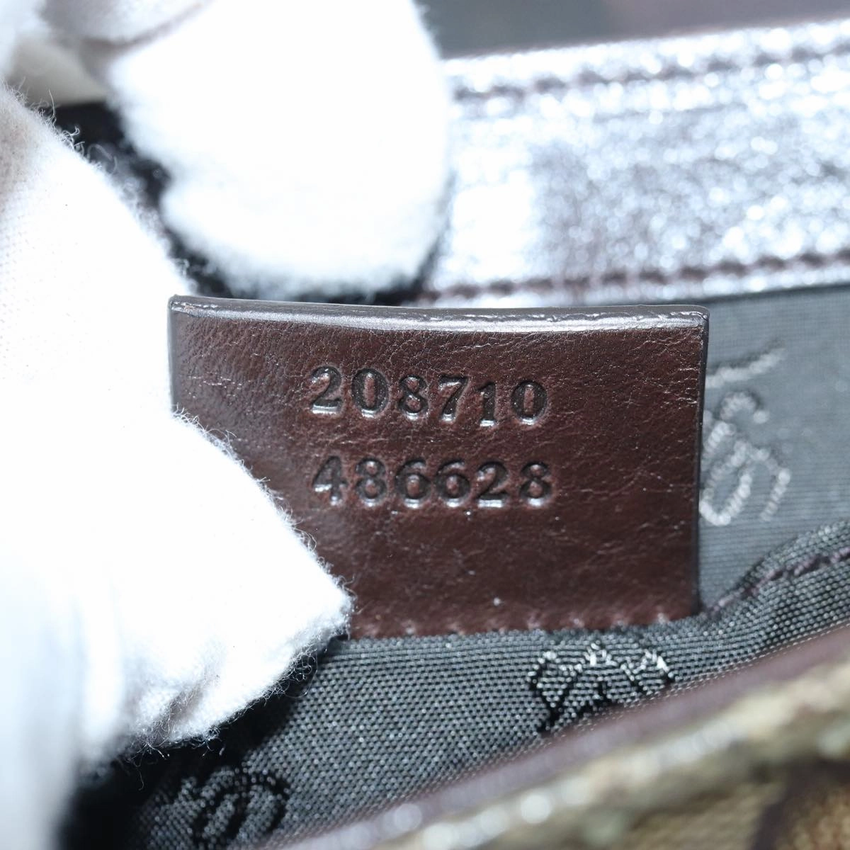 GUCCI GG Crystal Hysteria Chain Shoulder Bag Beige 208710  78098