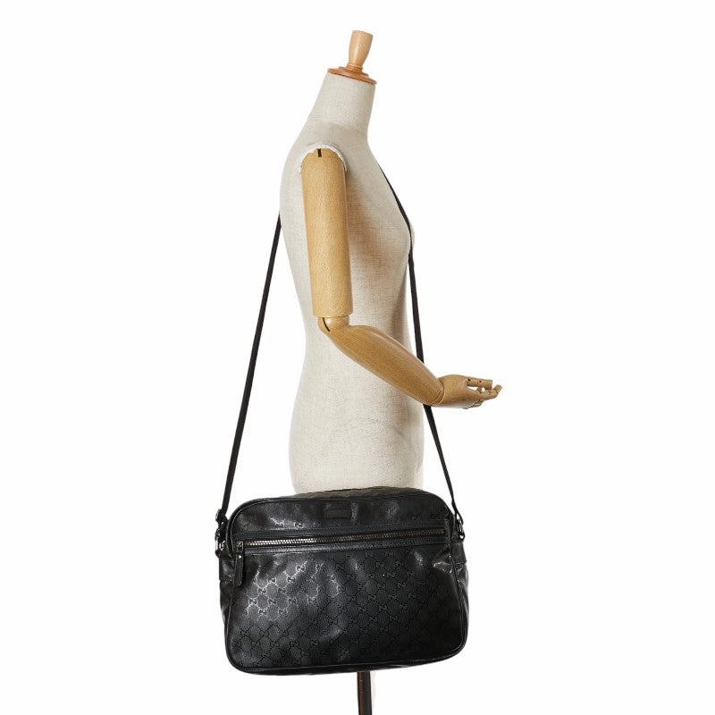 Gucci GG Imprime Shoulder Bag Black PVC Leather