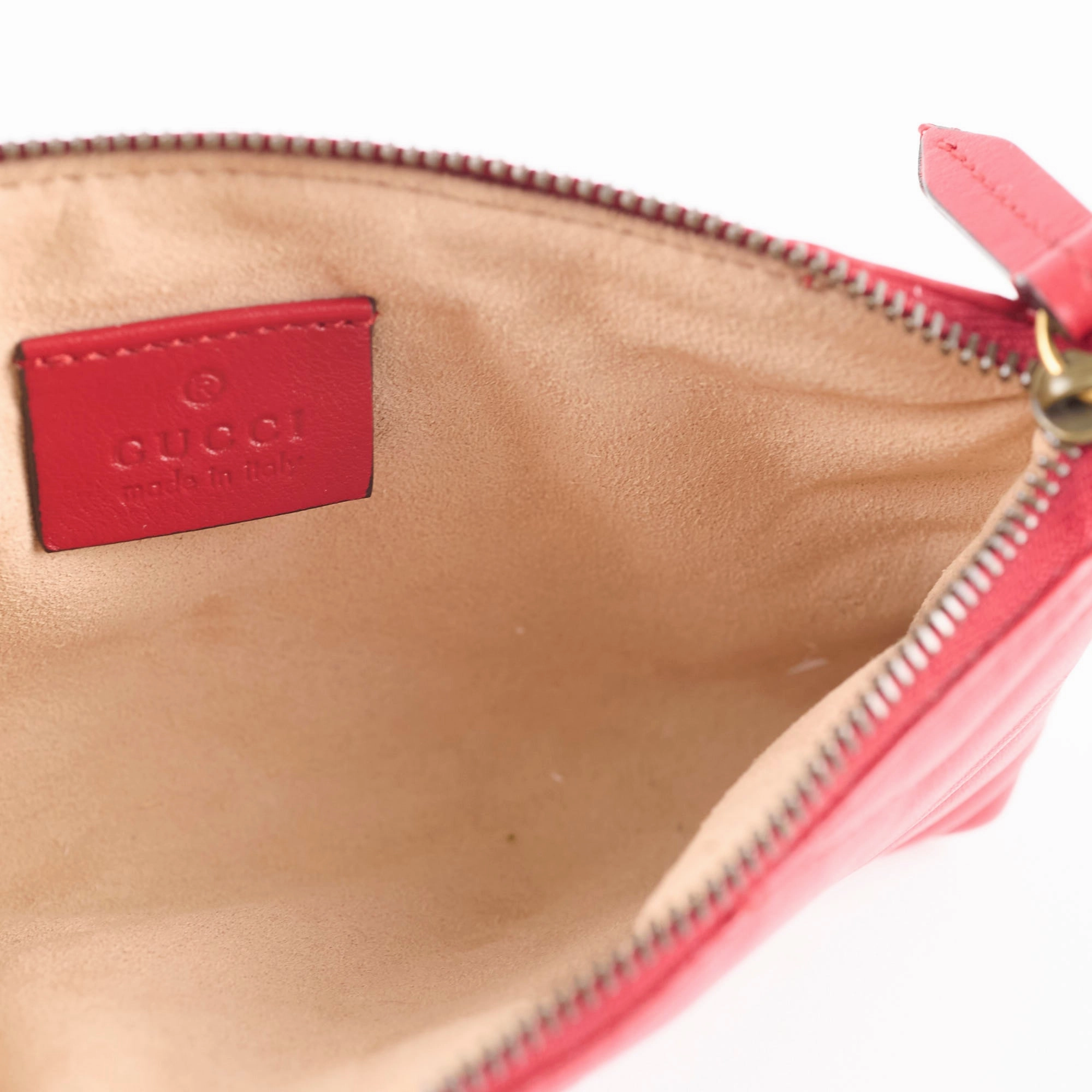 Gucci GG loge Pouch With Chain Red