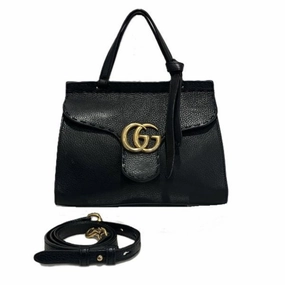 Gucci Gg Marmont Leather Handbag Shoulder Bag (Pre-Owned)