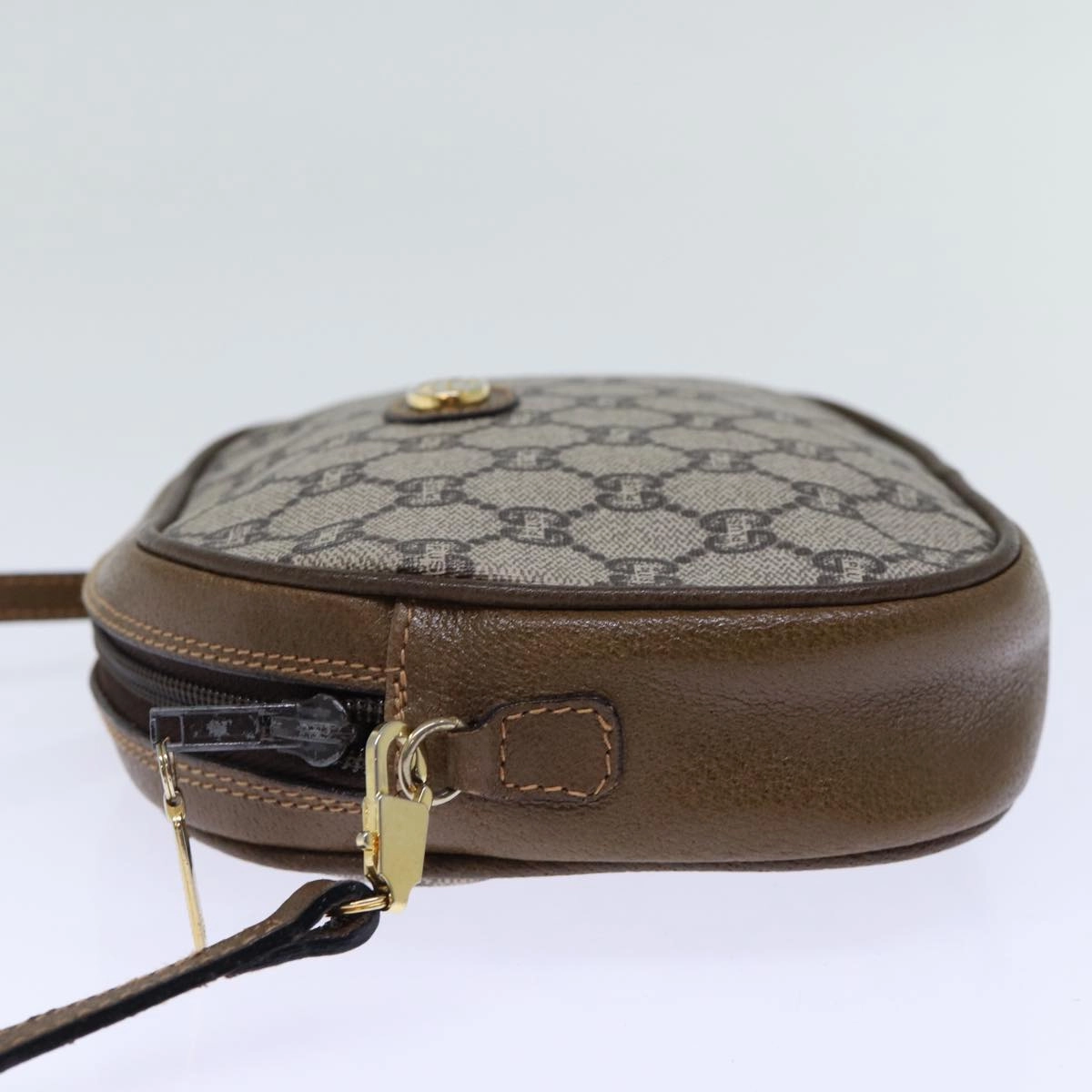 Gucci Gg Plus Canvas Shoulder Bag Pvc Beige