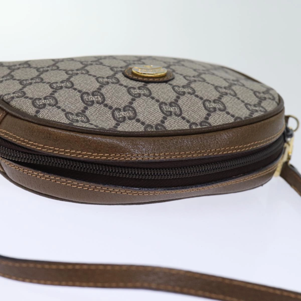 Gucci Gg Plus Canvas Shoulder Bag Pvc Beige