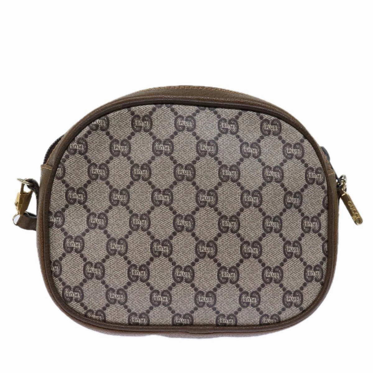 Gucci Gg Plus Canvas Shoulder Bag Pvc Beige