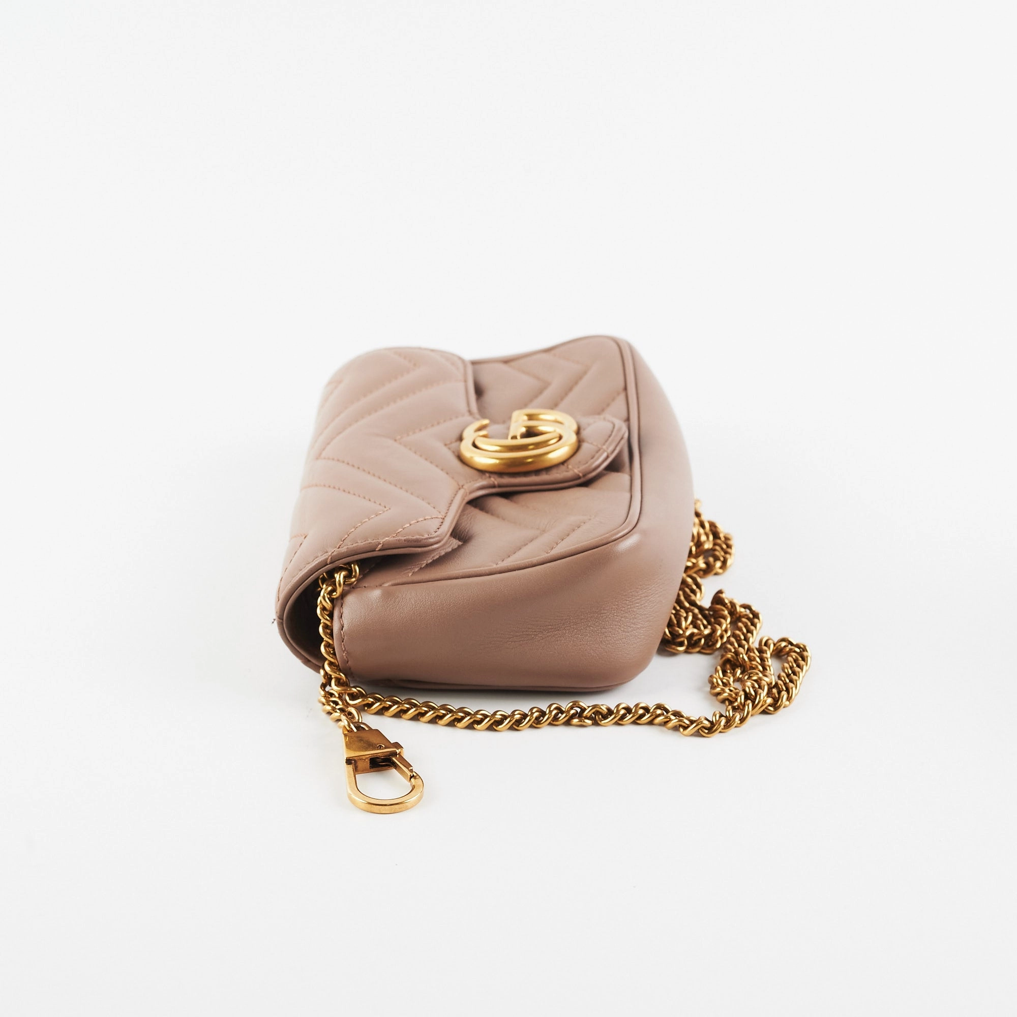 Gucci GG Supermini Marmont Matelasse Dusty Pink