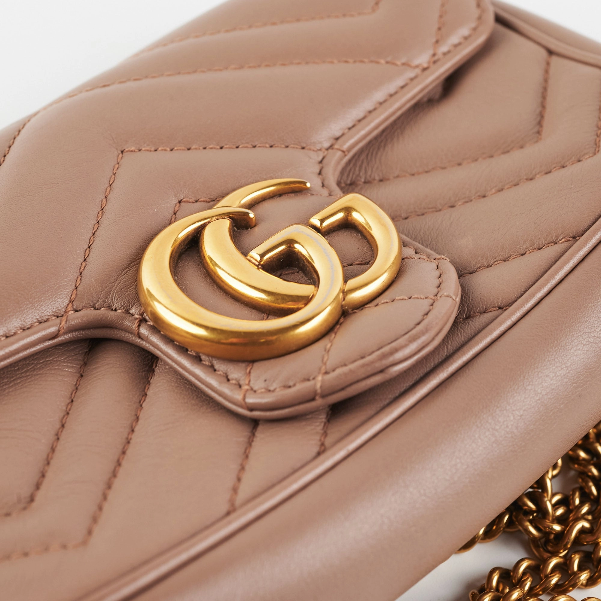 Gucci GG Supermini Marmont Matelasse Dusty Pink