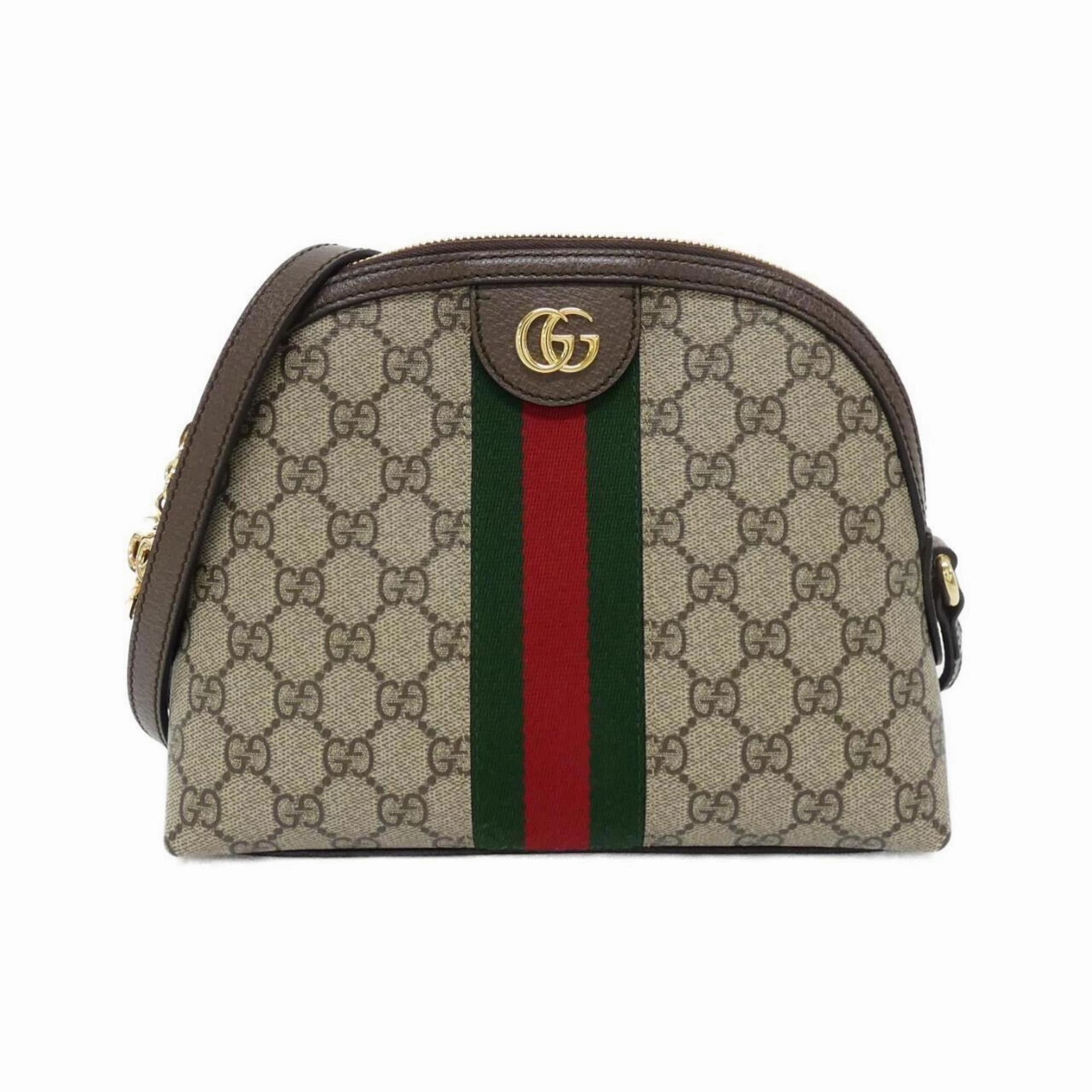 Gucci  Gg Supreme Canvas Leather Shoulder Bag (Pre-Owned)