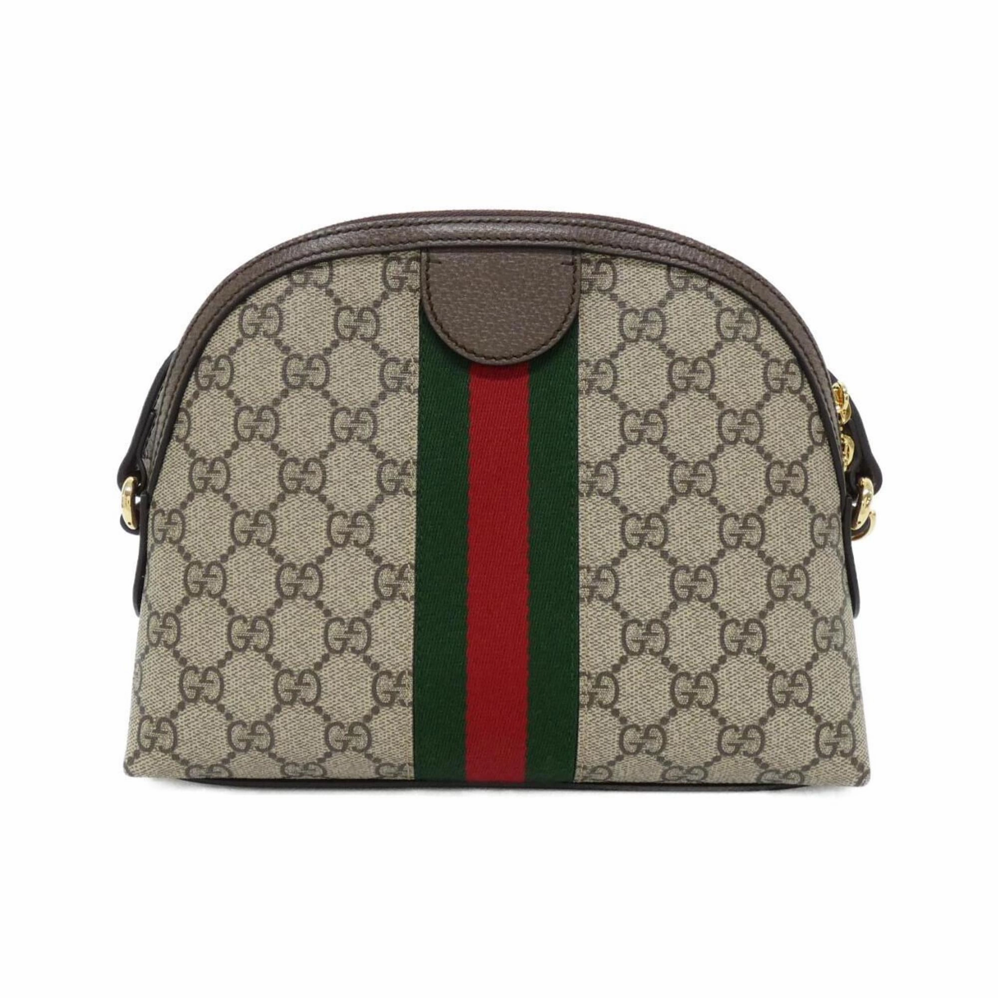 Gucci  Gg Supreme Canvas Leather Shoulder Bag (Pre-Owned)