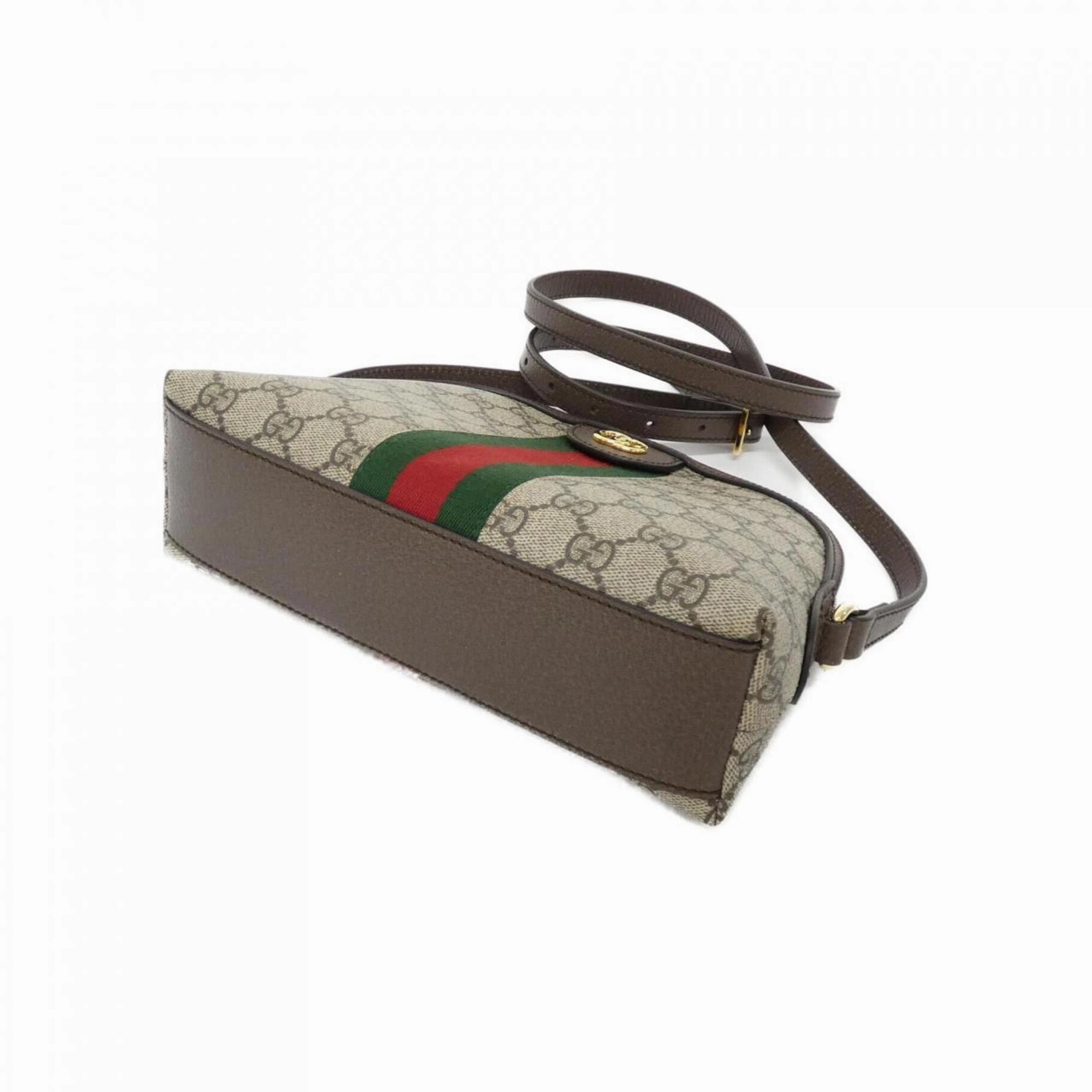 Gucci  Gg Supreme Canvas Leather Shoulder Bag (Pre-Owned)