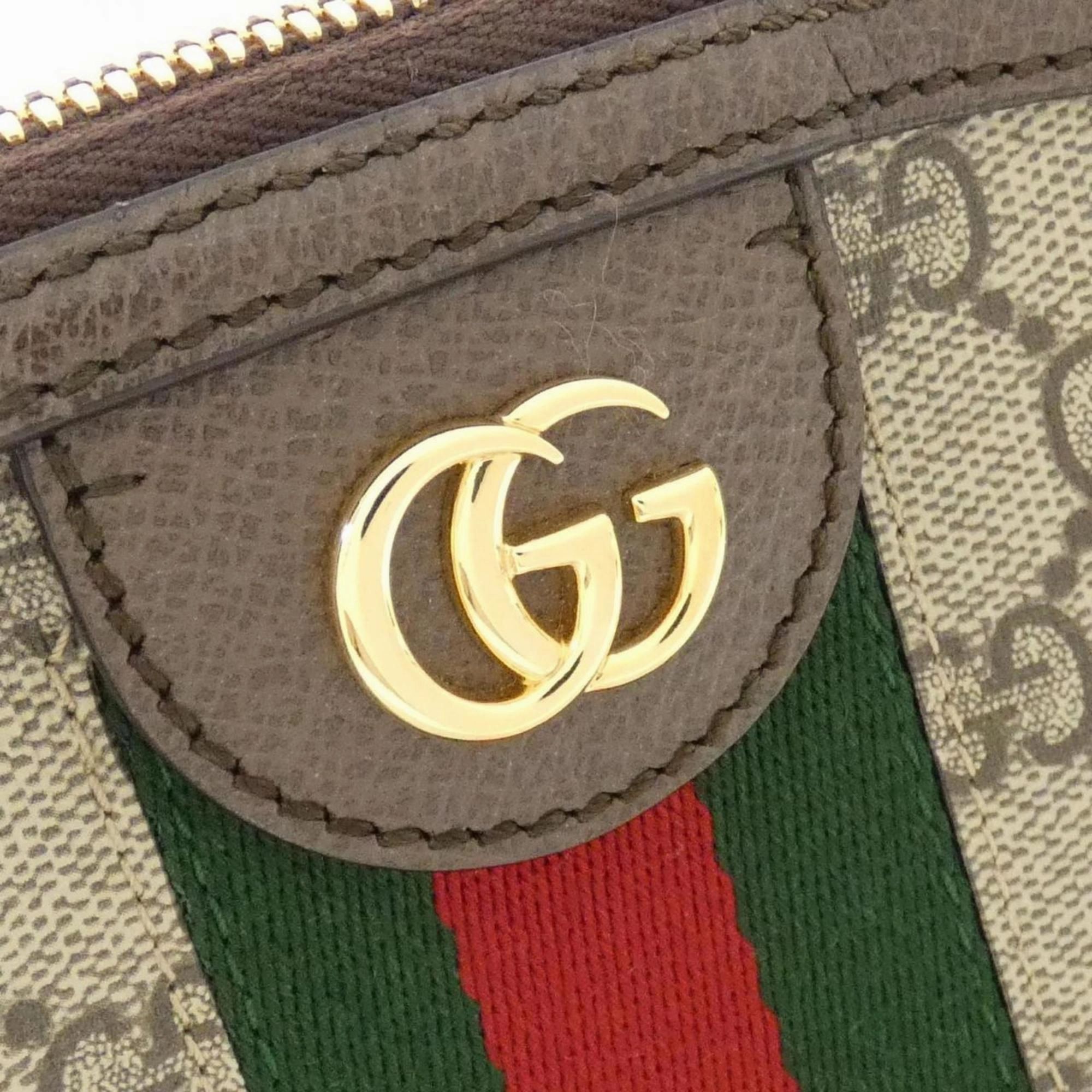 Gucci  Gg Supreme Canvas Leather Shoulder Bag (Pre-Owned)