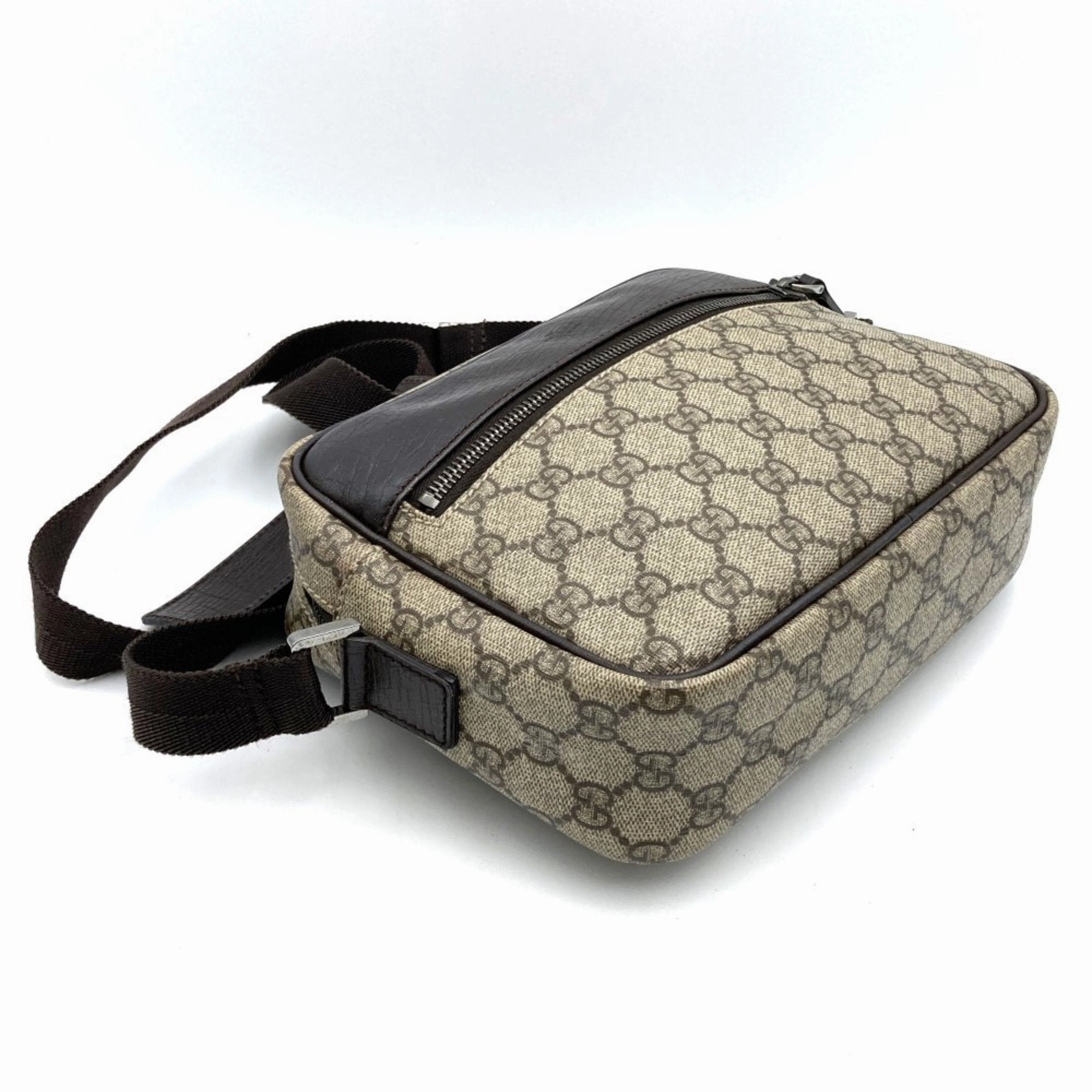 Gucci  Gg Supreme Leather Shoulder Bag (Pre-Owned)