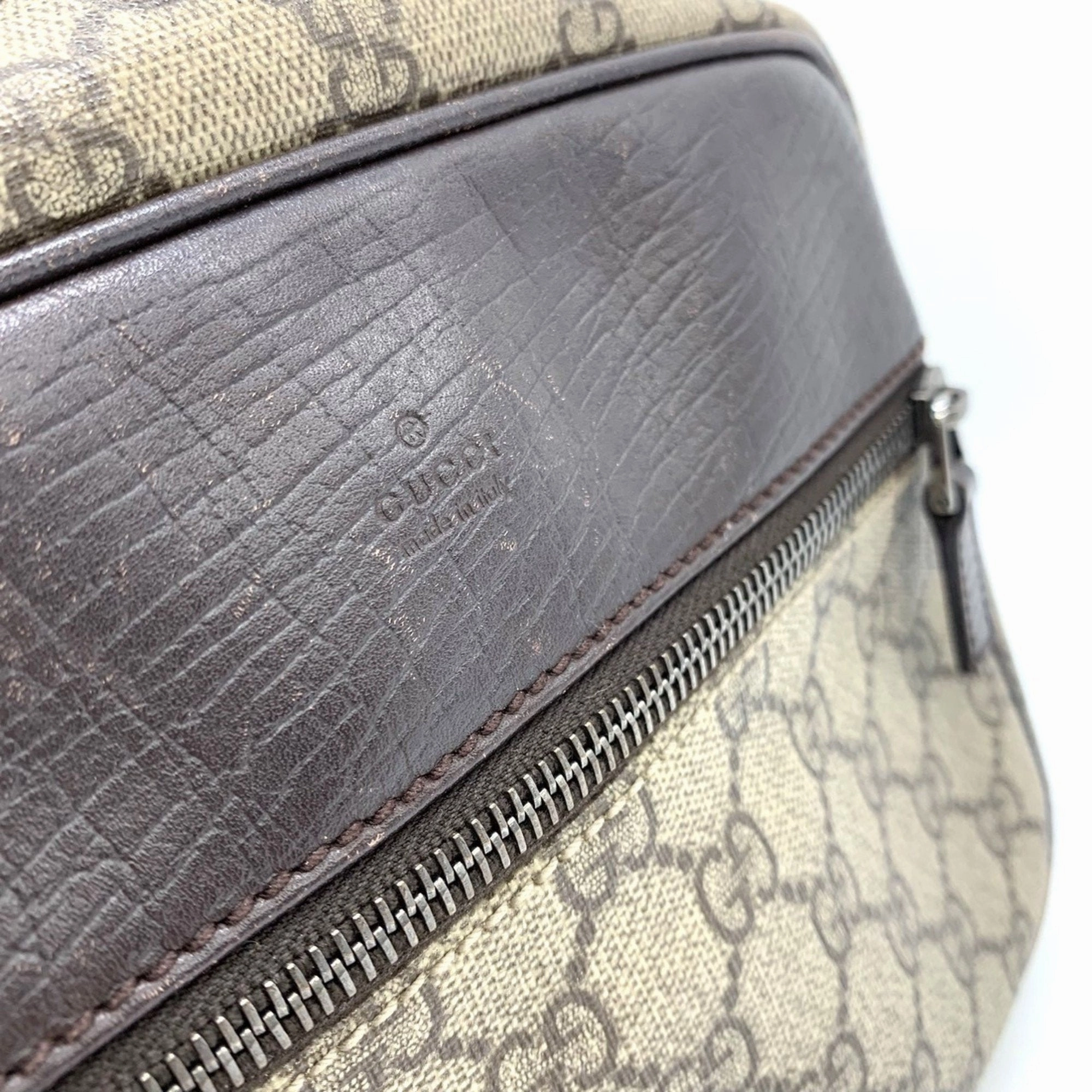 Gucci  Gg Supreme Leather Shoulder Bag (Pre-Owned)