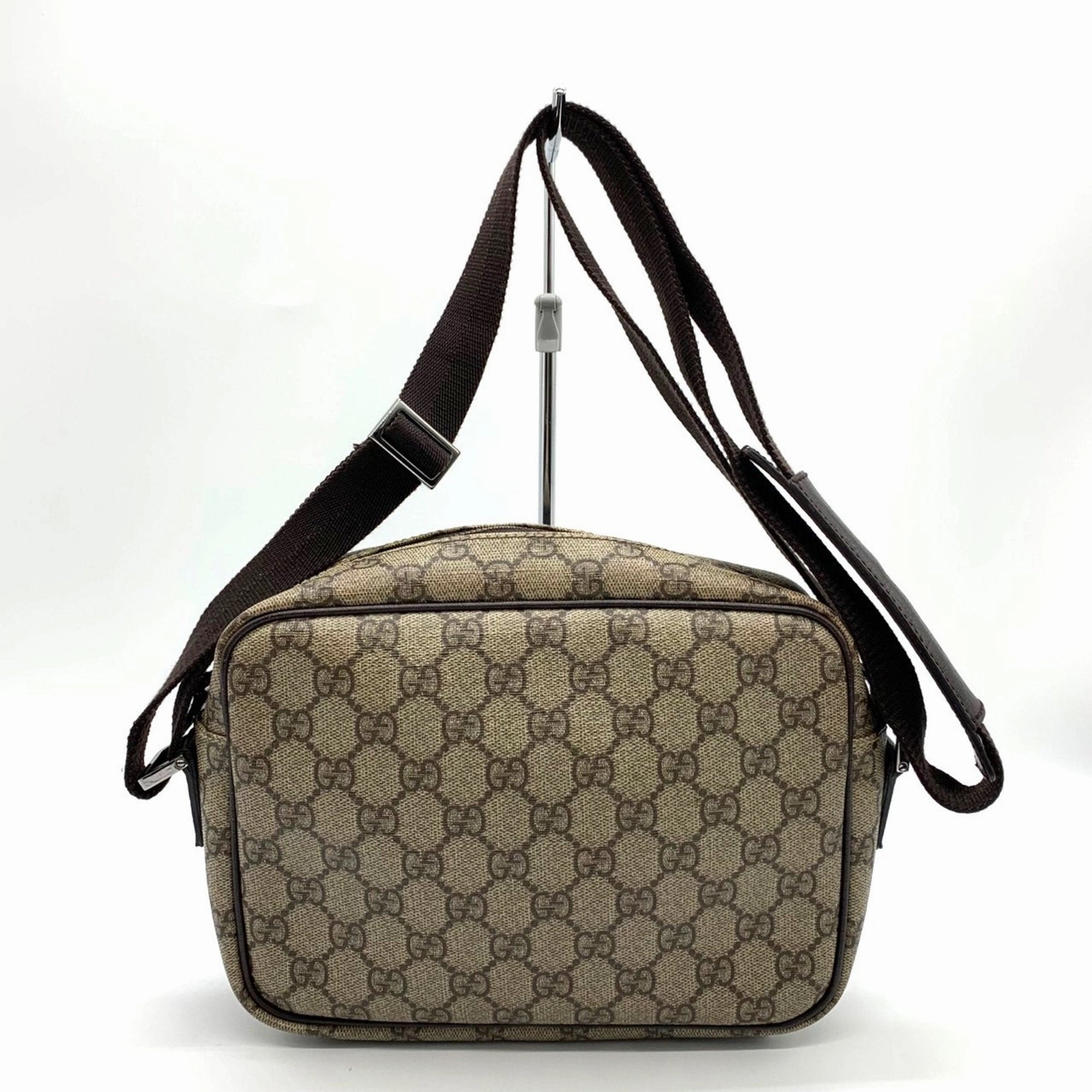Gucci  Gg Supreme Leather Shoulder Bag (Pre-Owned)