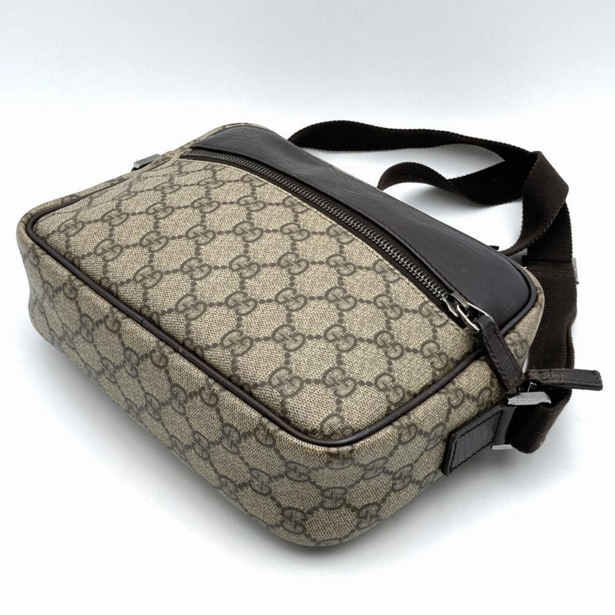 Gucci  Gg Supreme Leather Shoulder Bag (Pre-Owned)