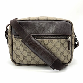 Gucci  Gg Supreme Leather Shoulder Bag (Pre-Owned)