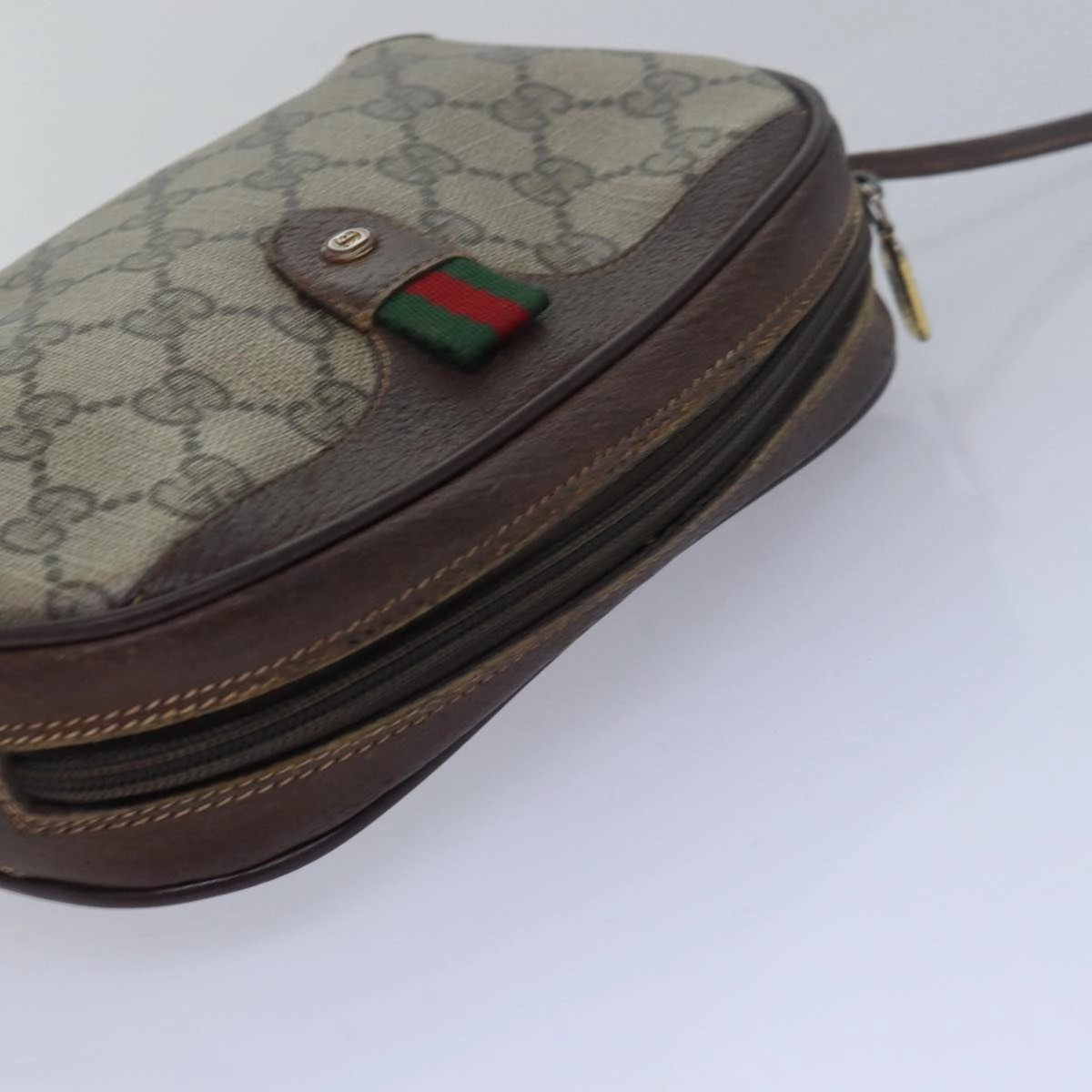 GUCCI GG Supreme Shoulder Bag PVC Leather Beige 156 02 066  bs15442
