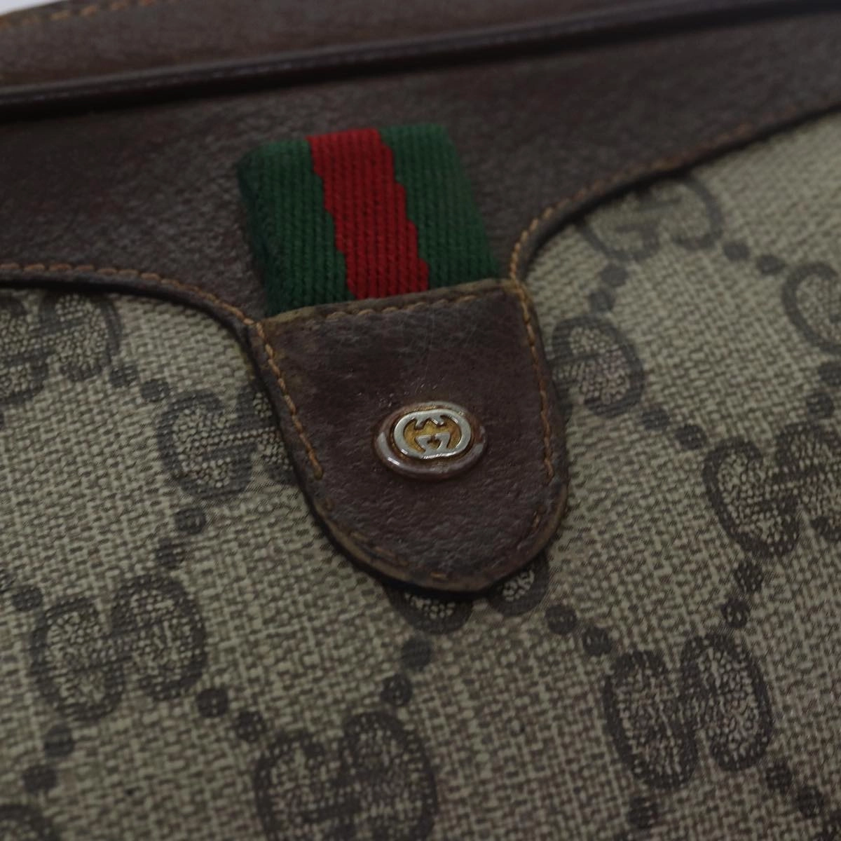 GUCCI GG Supreme Shoulder Bag PVC Leather Beige 156 02 066  bs15442
