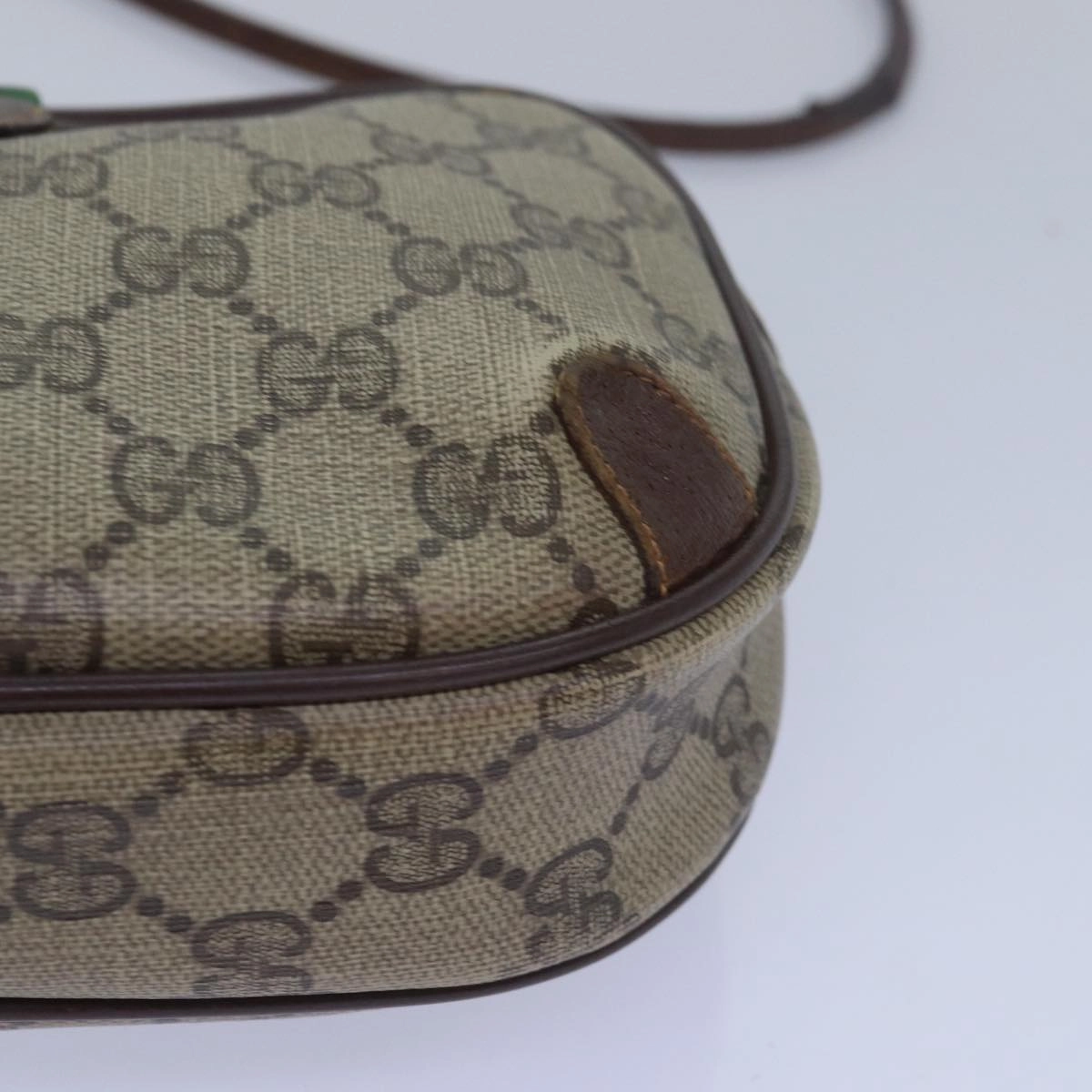 GUCCI GG Supreme Shoulder Bag PVC Leather Beige 156 02 066  bs15442