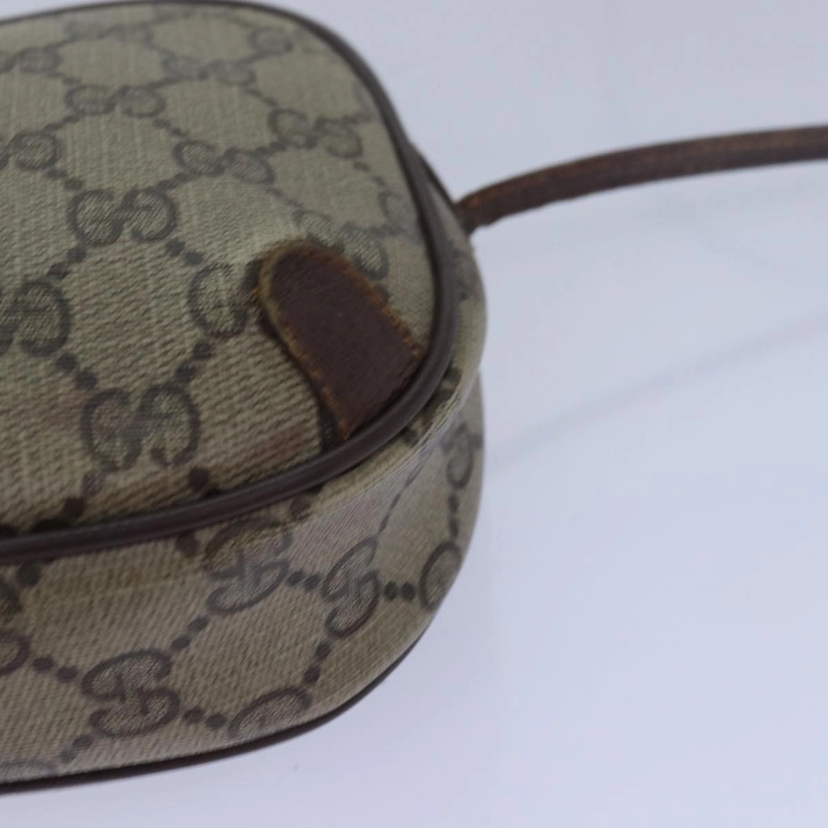 GUCCI GG Supreme Shoulder Bag PVC Leather Beige 156 02 066  bs15442
