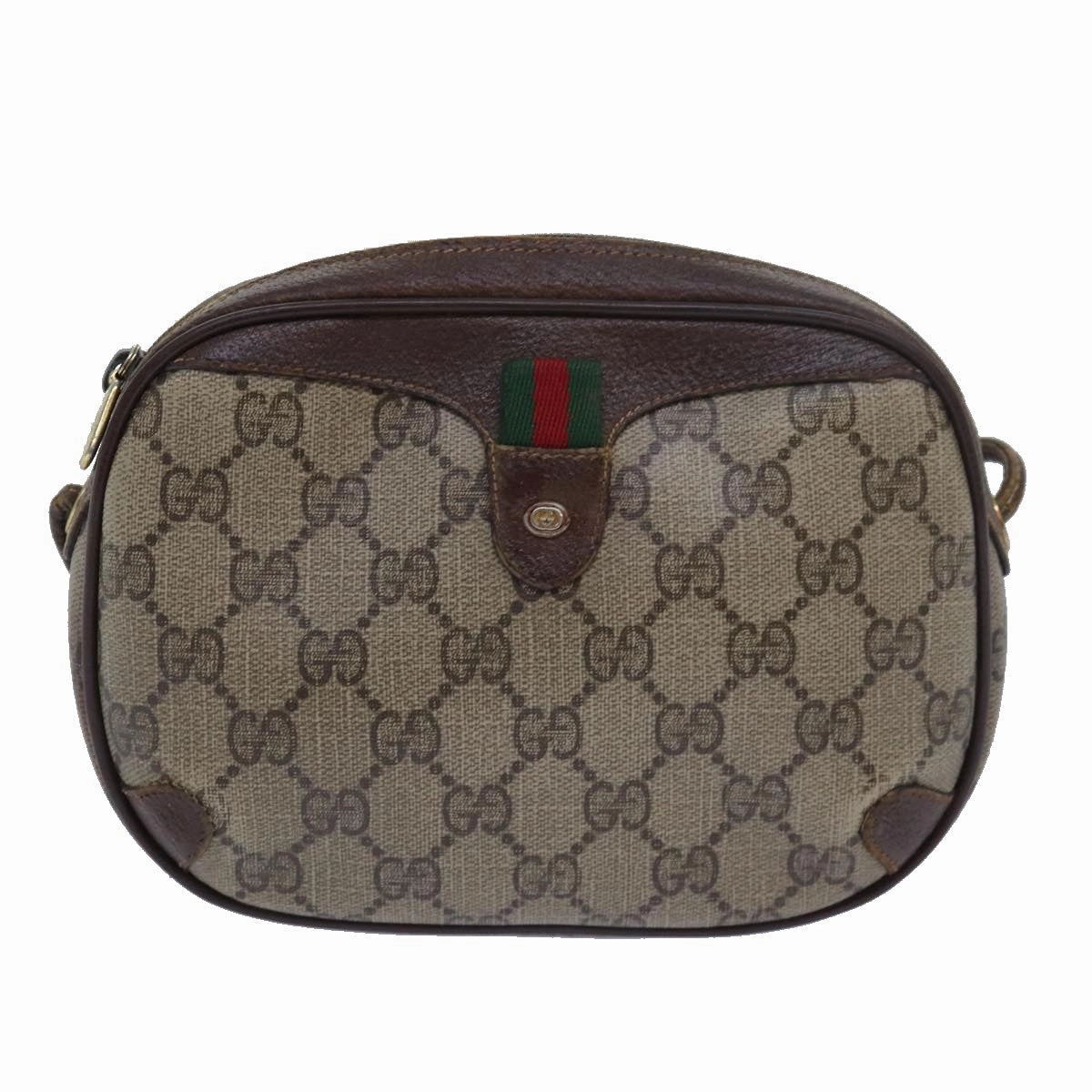 GUCCI GG Supreme Shoulder Bag PVC Leather Beige 156 02 066  bs15442